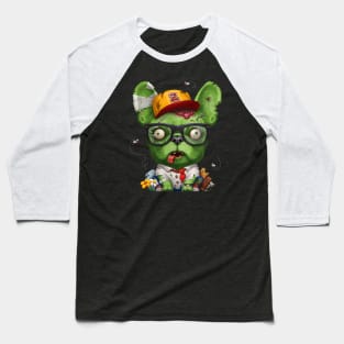 French Bulldog Zombie Baseball T-Shirt